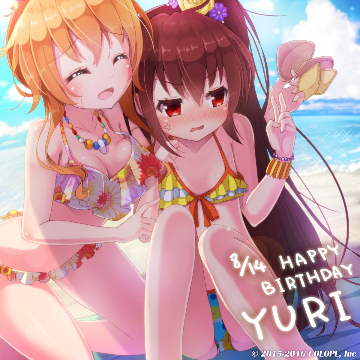 amano_nozomi, battle_girl_high_school, bikini, cleavage, himukai_yuri, swimsuits, tagme