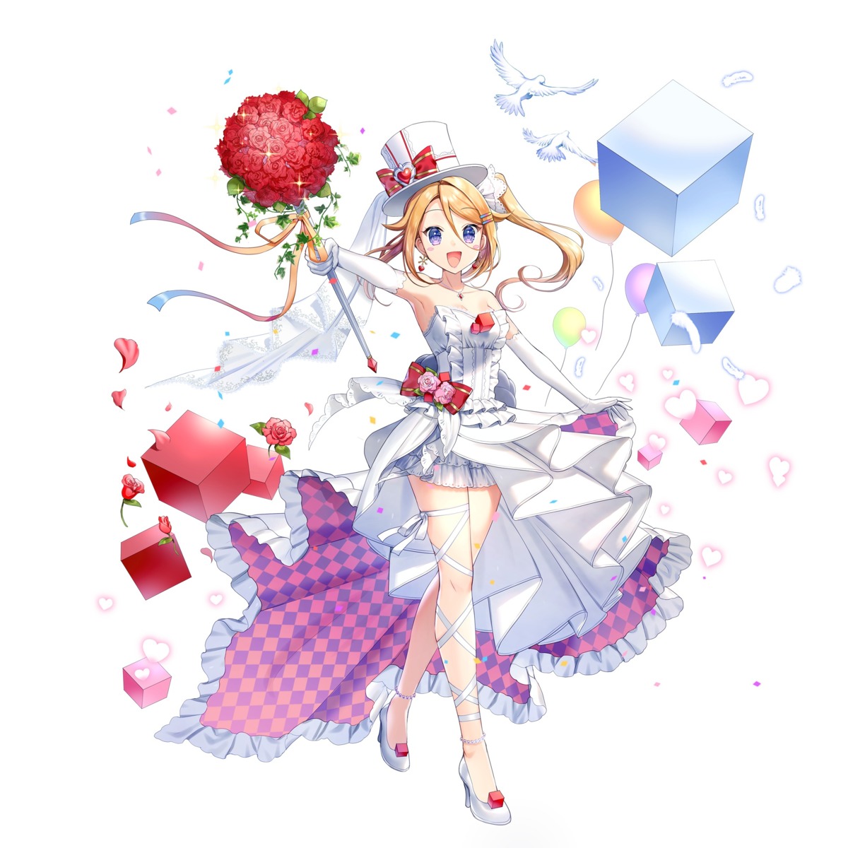 cleavage, dress, heels, hop_step_jumpers, momoshiki_tsubaki, weapon