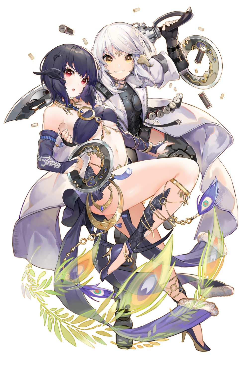 akizone, armor, bikini_top, final_fantasy, final_fantasy_xiv, heels, horns, swimsuits