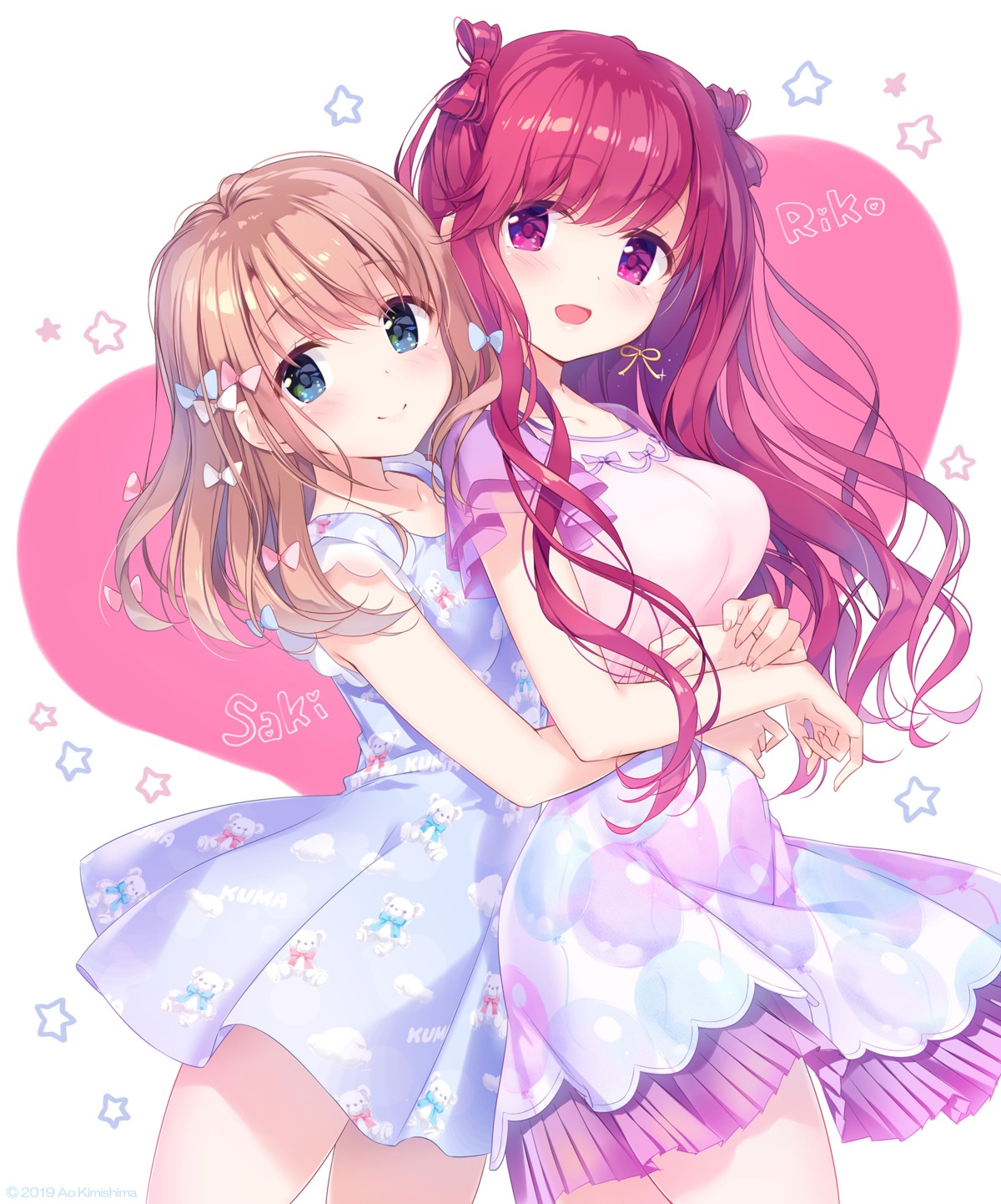 dress, kimishima_ao, momoi_saki, shirayuri_riko