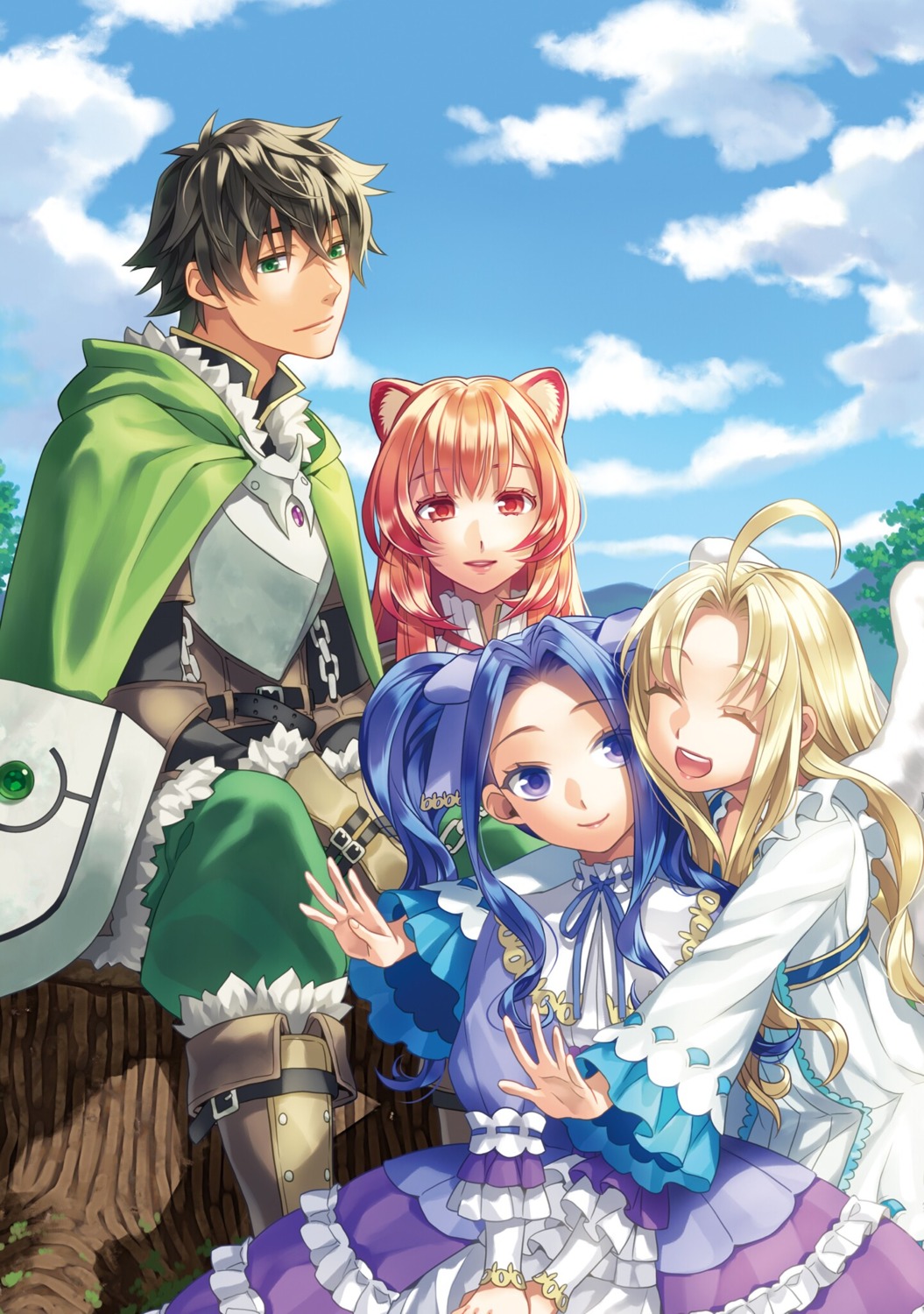 animal_ears, armor, dress, firo, iwatani_naofumi, melty_q._melromarc, raphtalia, tagme, tate_no_yuusha_no_nariagari, wings