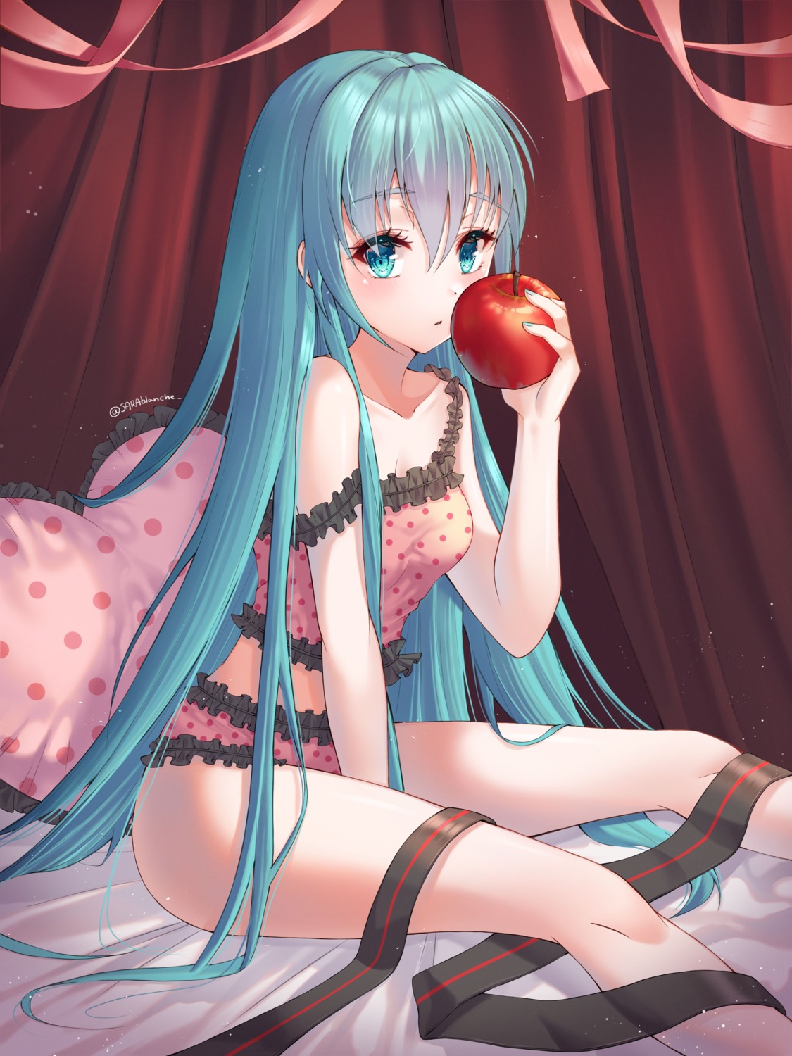hatsune_miku, lingerie, pantsu, sarablanche, vocaloid