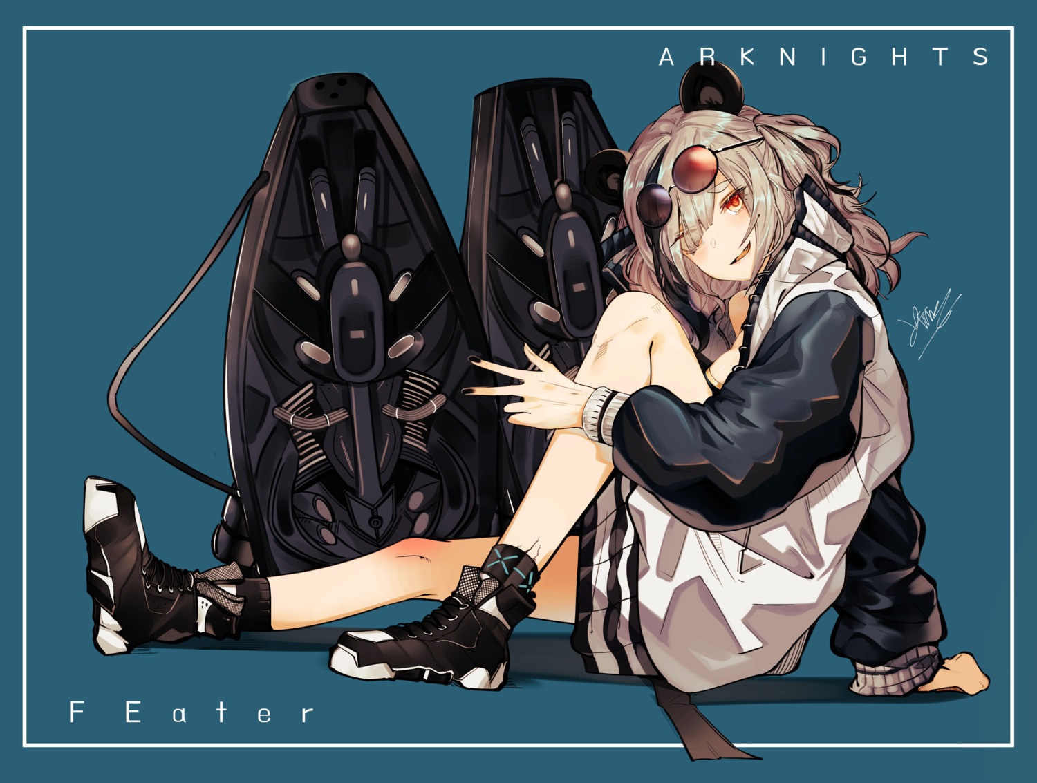 animal_ears, arknights, cizzi, feater_(arknights), megane