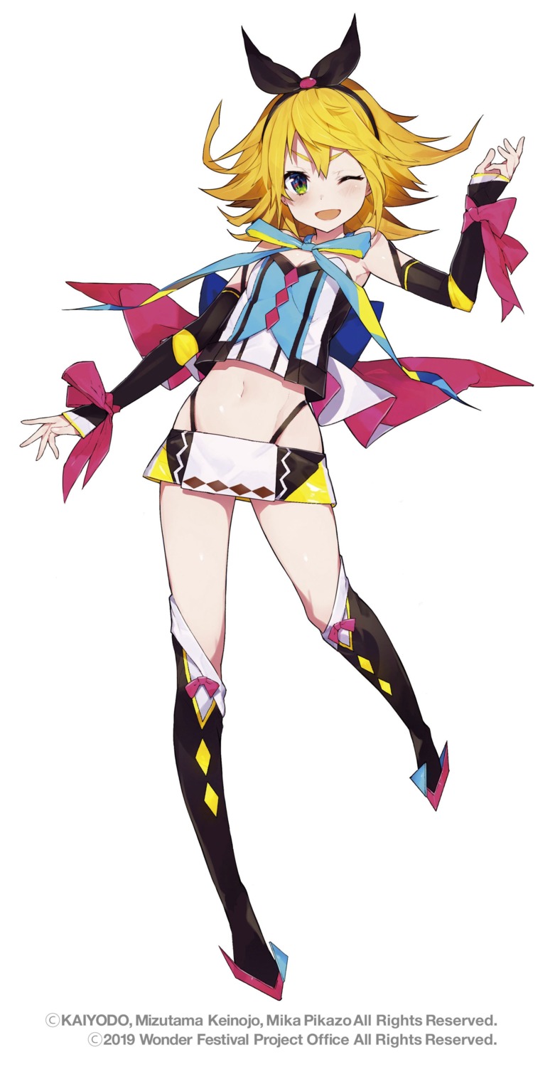 cleavage, mika_pikazo, pantsu, thighhighs, wonder_festival