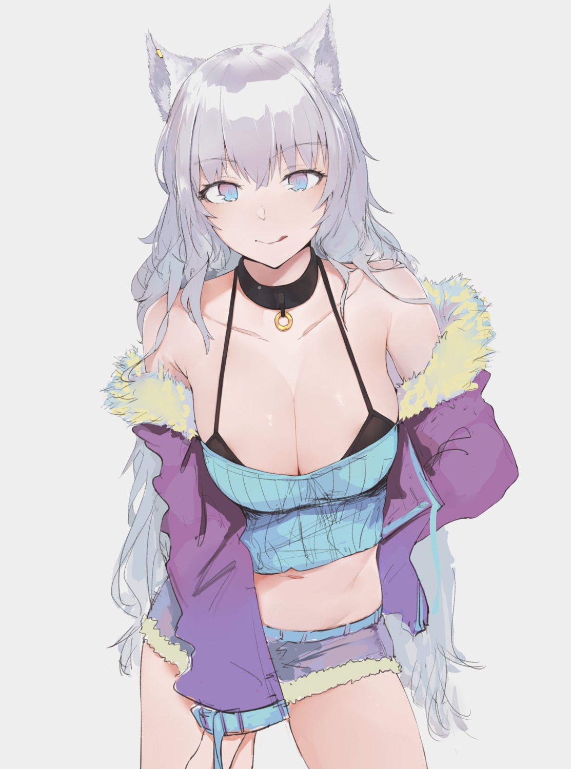 animal_ears, bikini_top, grain, sketch, swimsuits
