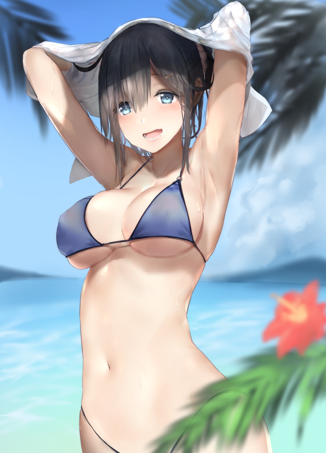 araido_kagiri, bikini, swimsuits, underboob