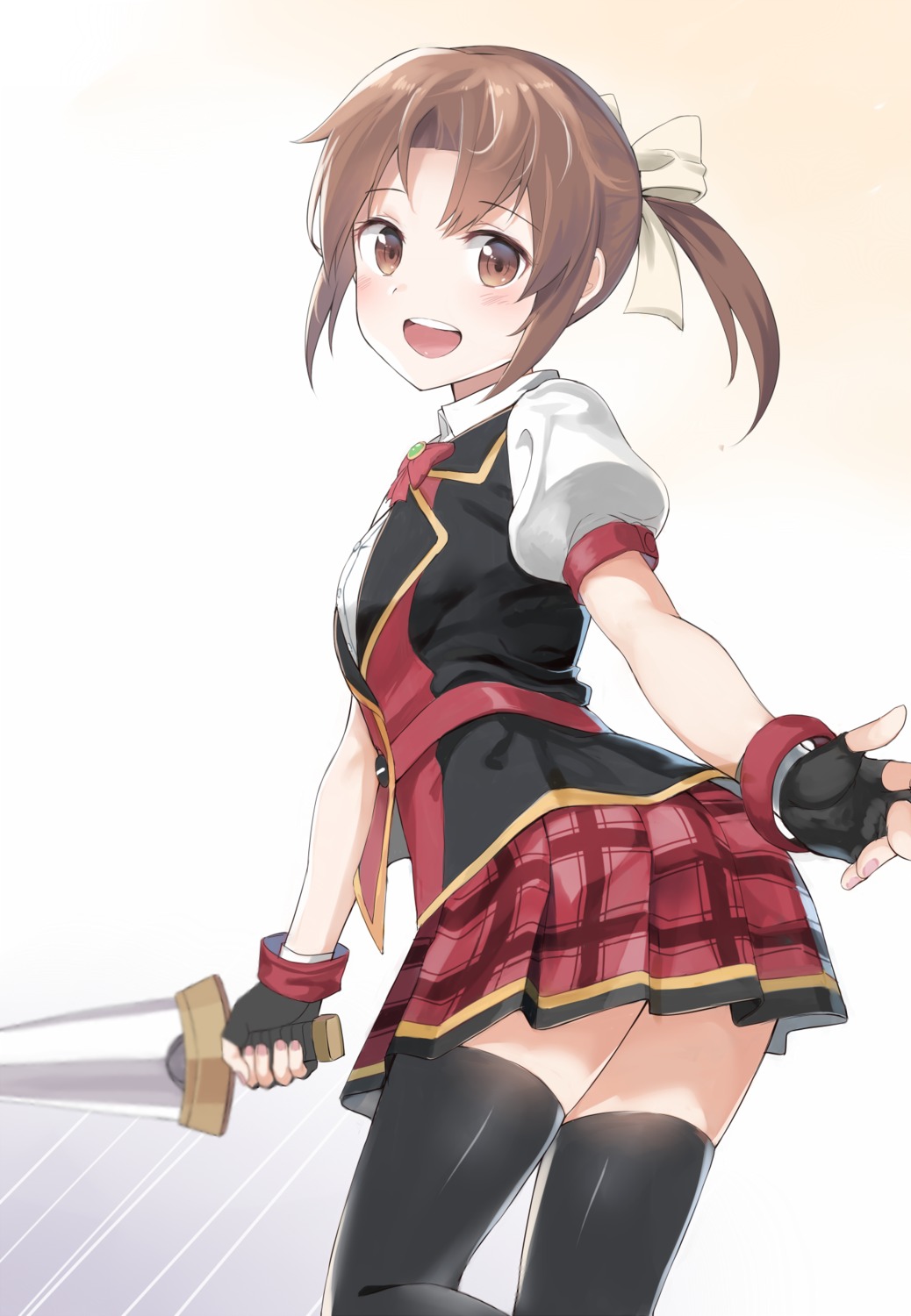 ken_to_mahou_to_gakuen_mono., kooan, seifuku, sword, thighhighs
