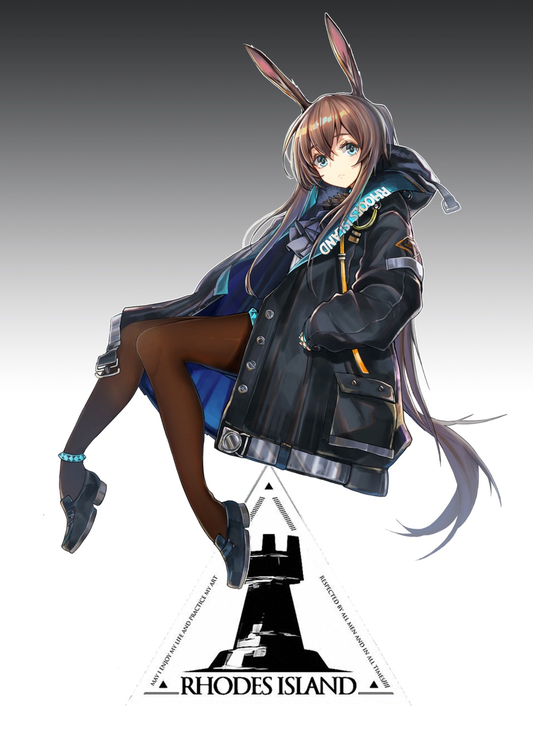 amiya_(arknights), animal_ears, arknights, bunny_ears, pantyhose, ruzi