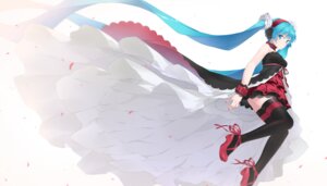 fhang, hatsune_miku, headphones, heels, thighhighs, vocaloid