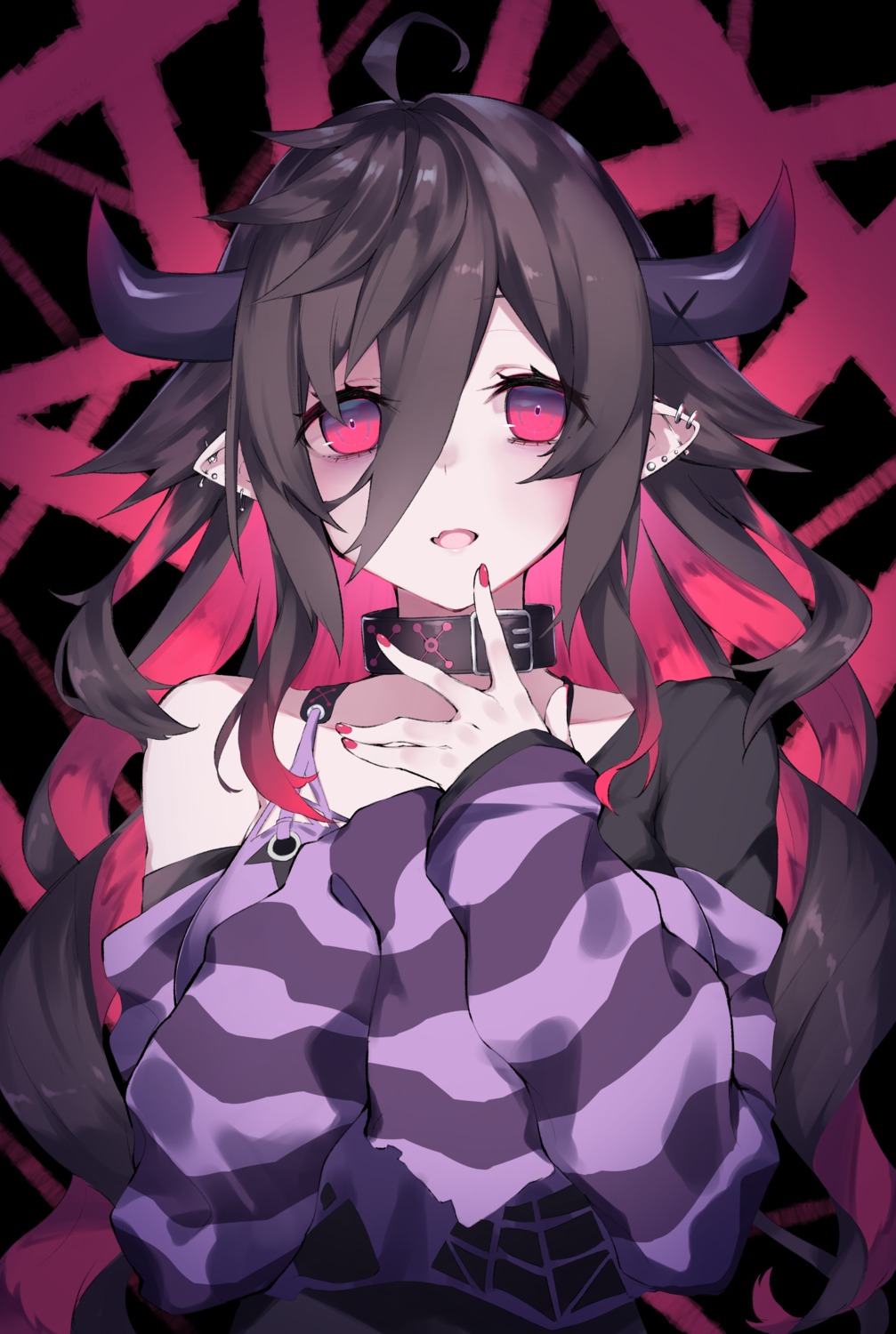 goma0616, horns, nijisanji, pointy_ears, yamiyono_moruru