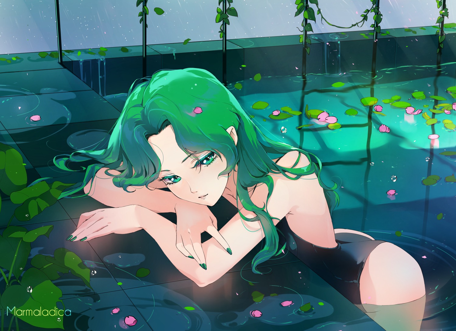bishoujo_senshi_sailor_moon, kaiou_michiru, marmaladica, swimsuits, wet