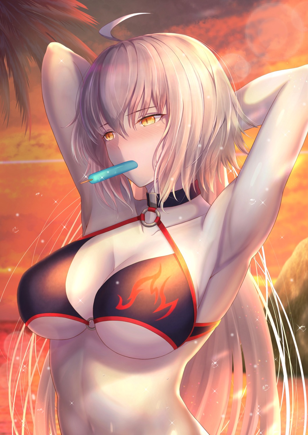 bikini_top, cleavage, fate/grand_order, jeanne_d'arc, jeanne_d'arc_alter_(fate), penguintake, swimsuits, underboob