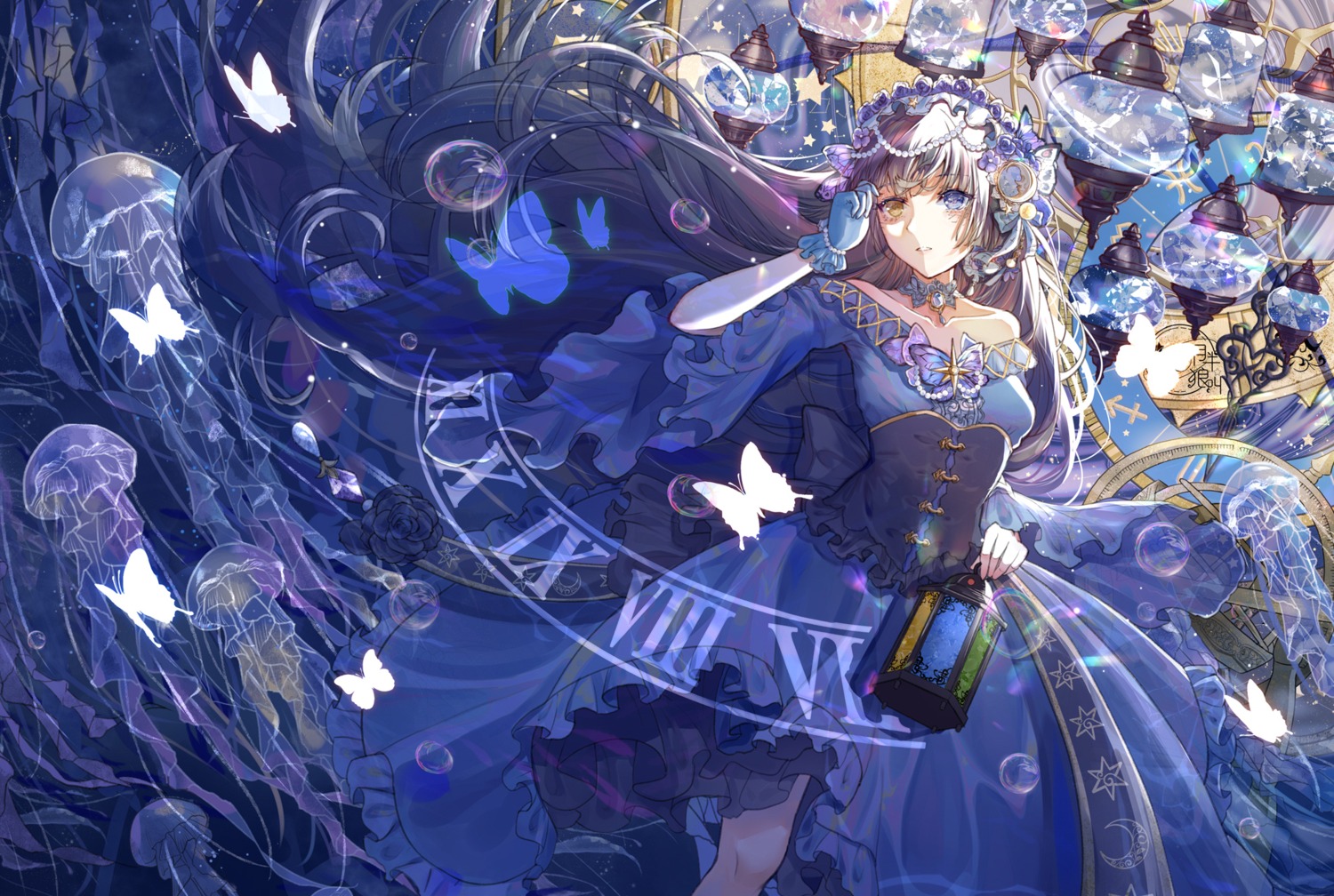 cleavage, dress, heterochromia, see_through, teatix