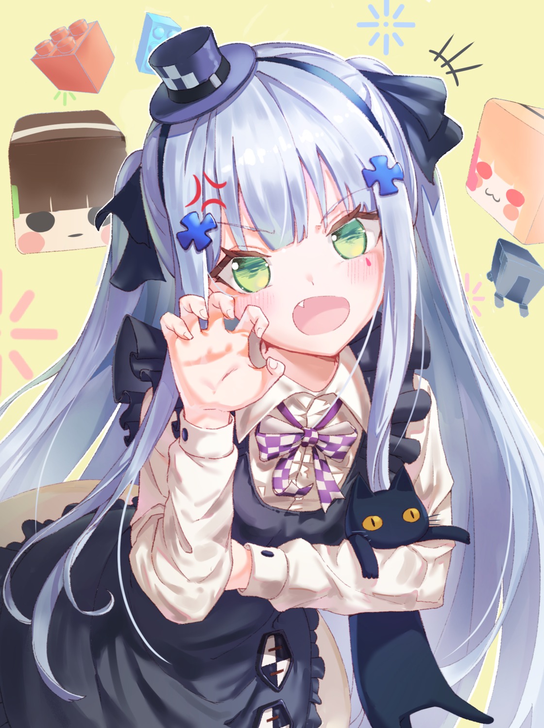 breast_hold, dress, girls_frontline, hk416_(girls_frontline), ildy, neko
