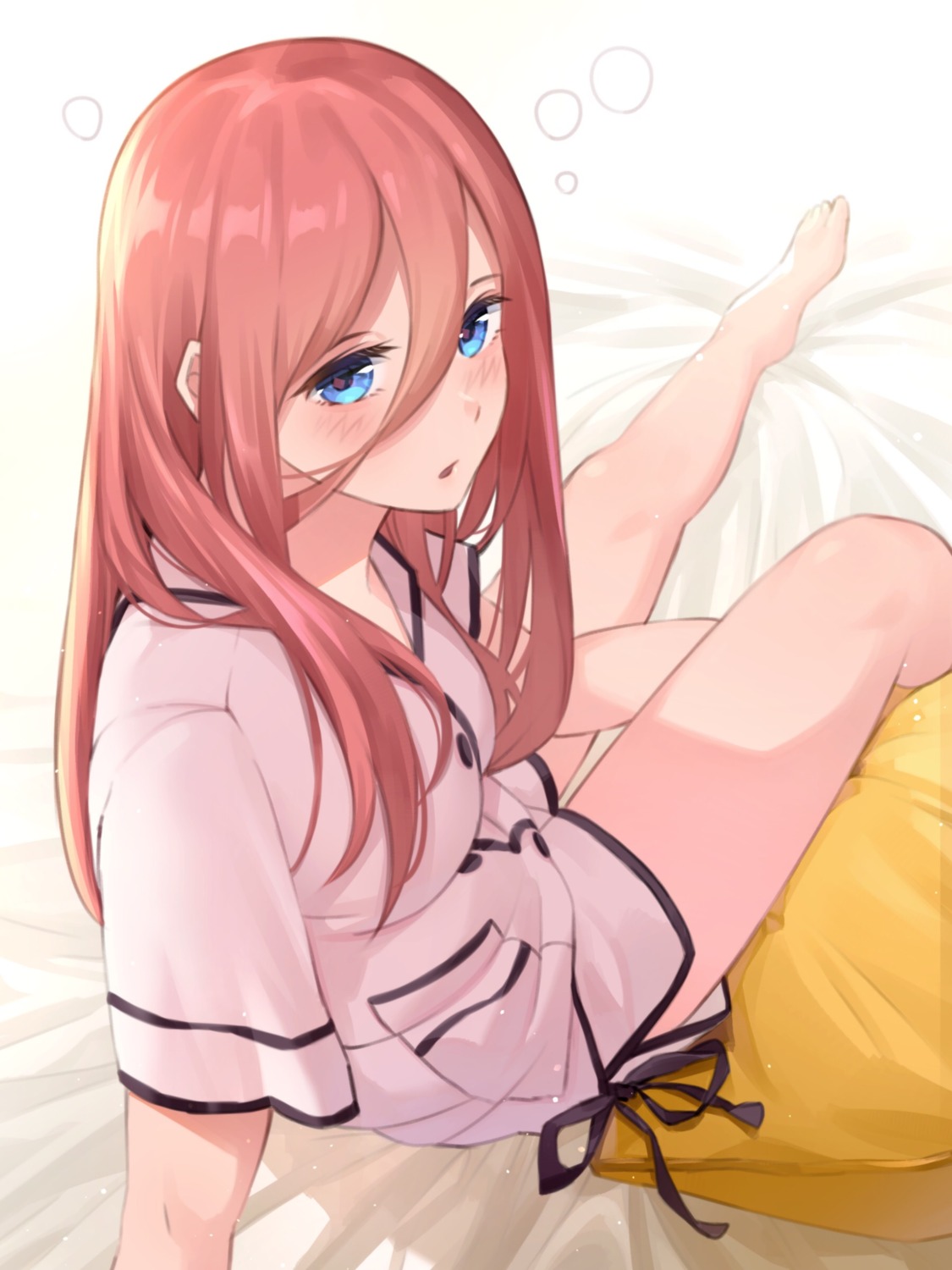 5-toubun_no_hanayome, feet, nakano_miku, pajama, to_gemichi