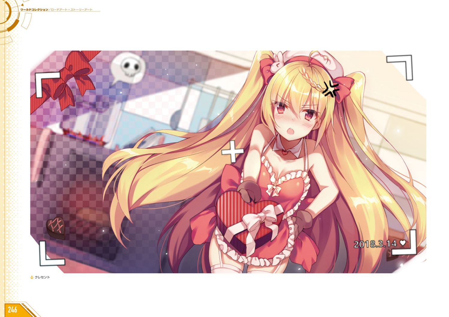 azur_lane, cleavage, crescent_(azur_lane), hecha, stockings, thighhighs, valentine, wallpaper