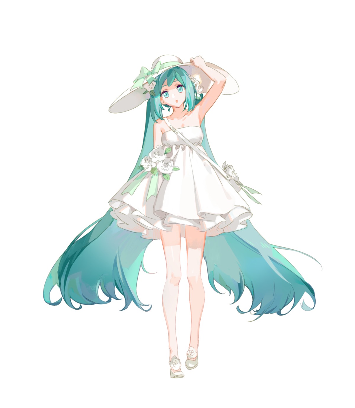 dress, hatsune_miku, summer_dress, vocaloid, yyb