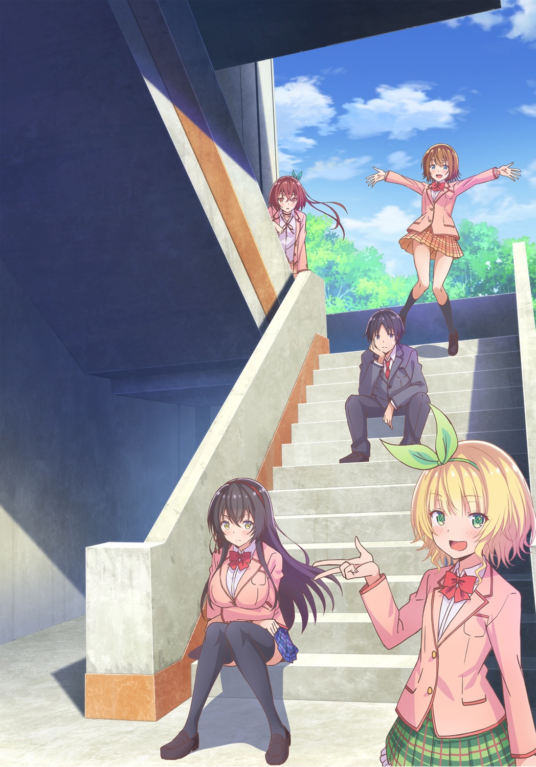 breast_hold, kawaikereba_hentai_demo_suki_ni_natte_kuremasu_ka?, kiryuu_keiki, kiryuu_mizuha, koga_yuika, nanjou_mao, seifuku, skirt_lift