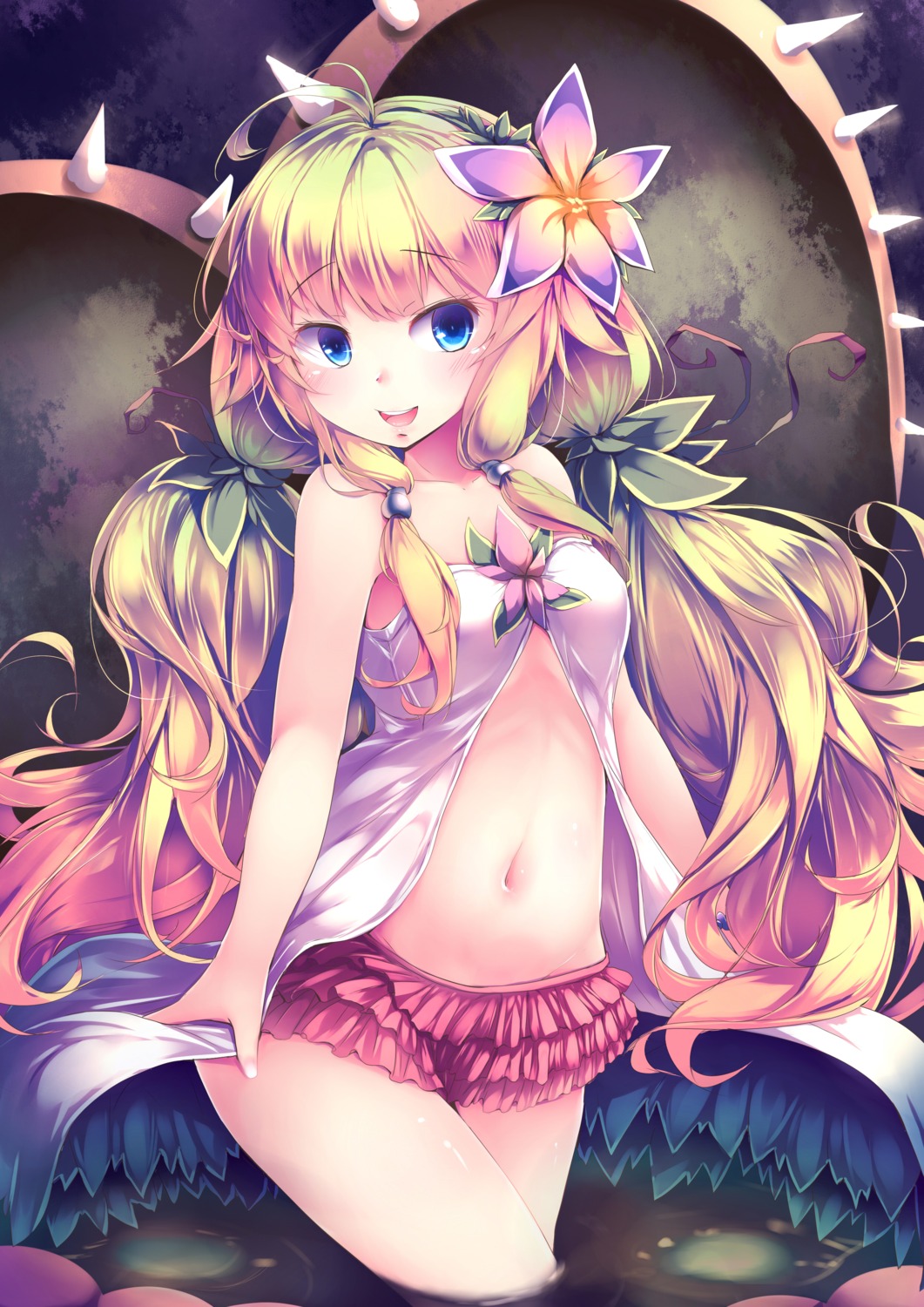kanzakietc, open_shirt, traptrix_nepenthes, wet, yugioh