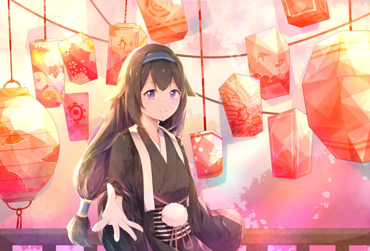 girls_frontline, gumengyao, japanese_clothes, super_sass_(girls_frontline)
