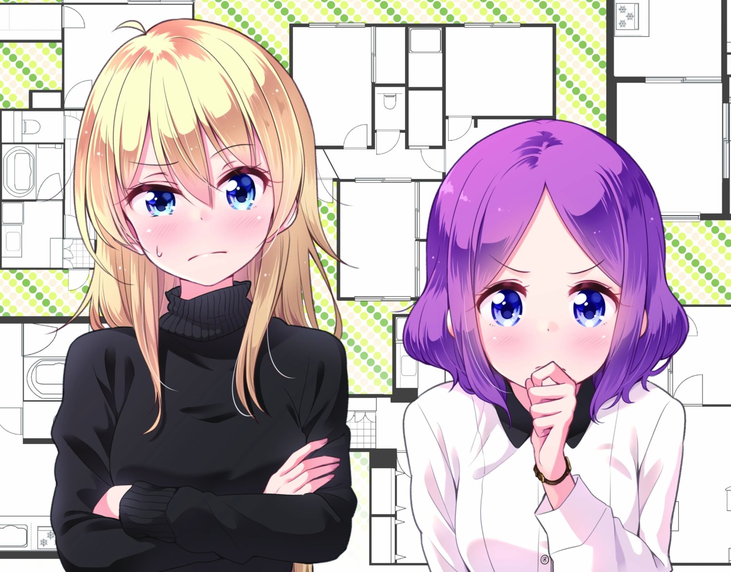 breast_hold, new_game!, sweater, tokunou_shoutarou, tooyama_rin, yagami_kou