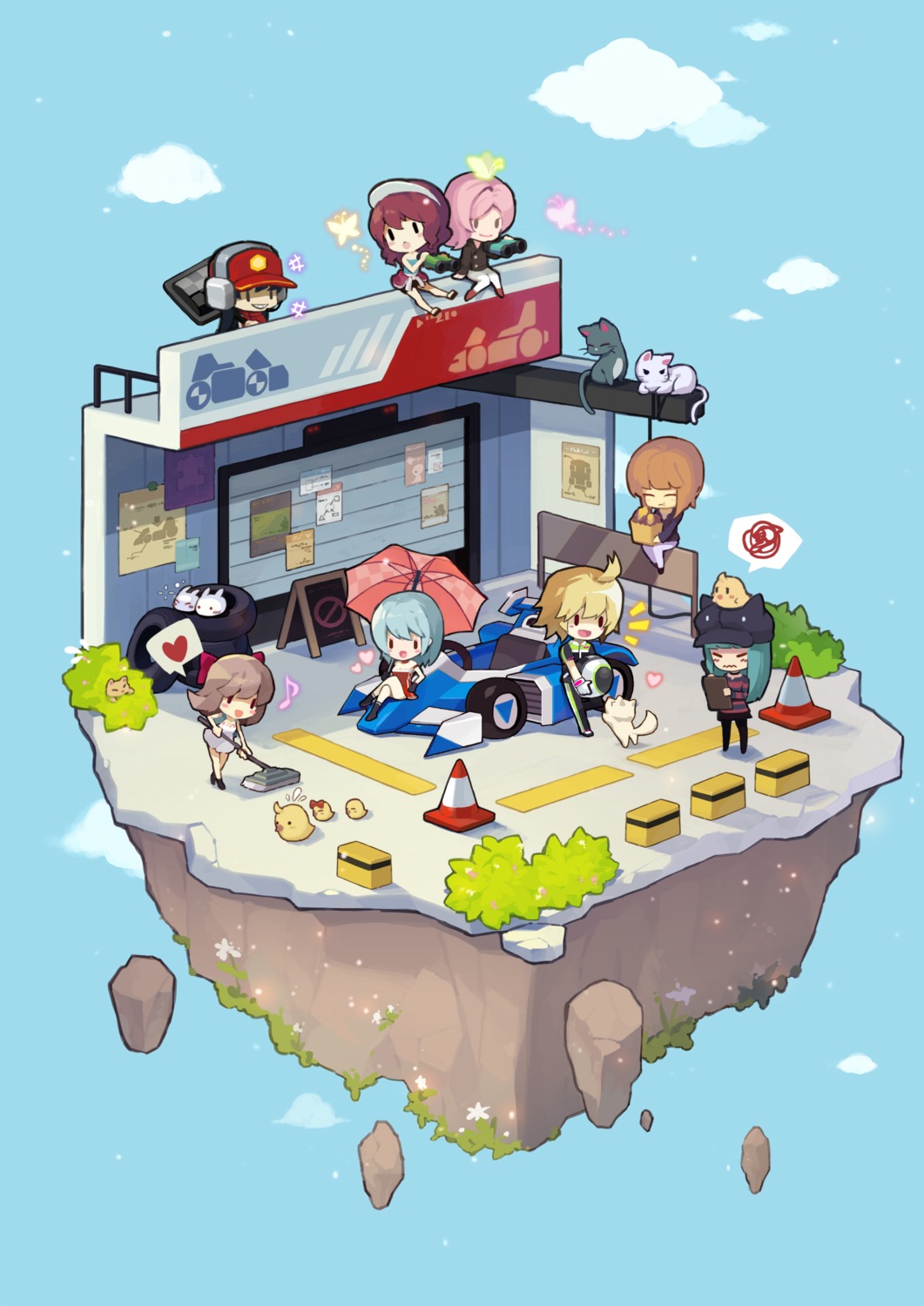 chibi, headphones, neko, pantyhose, puyon