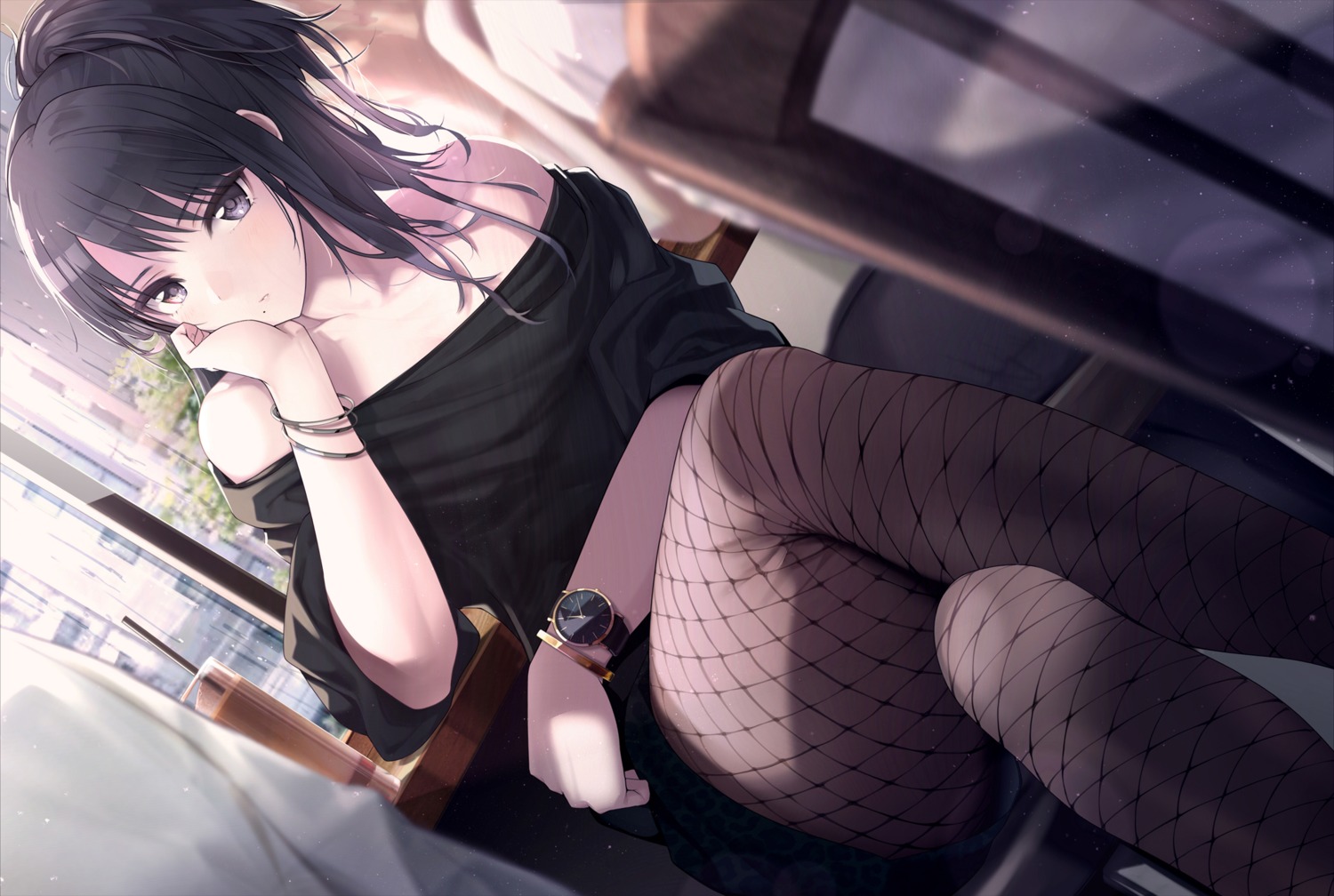 fishnets, giba_(out-low), kazano_hiori, pantyhose, the_idolm@ster, the_idolm@ster_shiny_colors