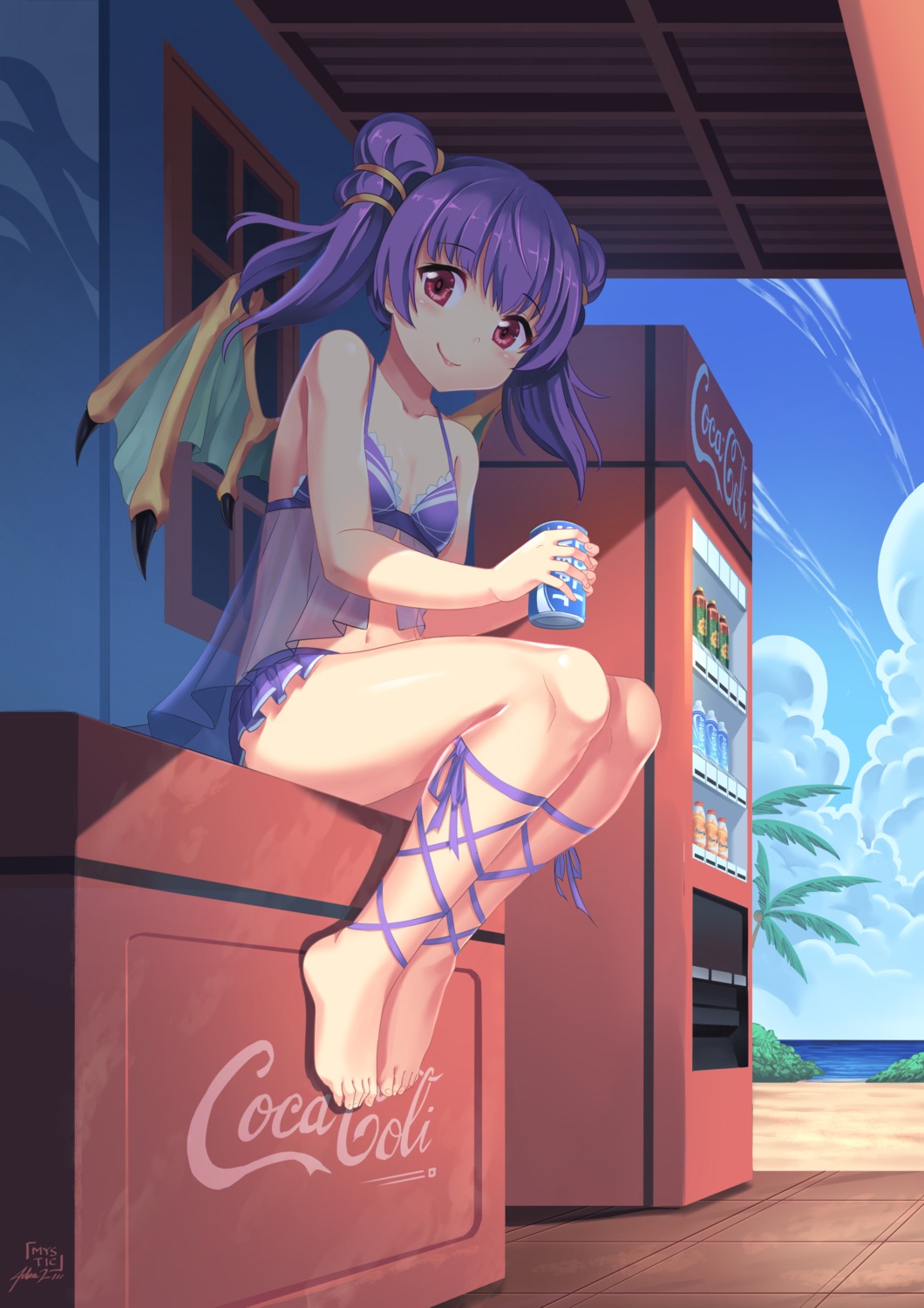 bikini, cleavage, fire_emblem, fire_emblem:_seima_no_kouseki, myrrh_(fire_emblem), see_through, swimsuits, tagme, wings