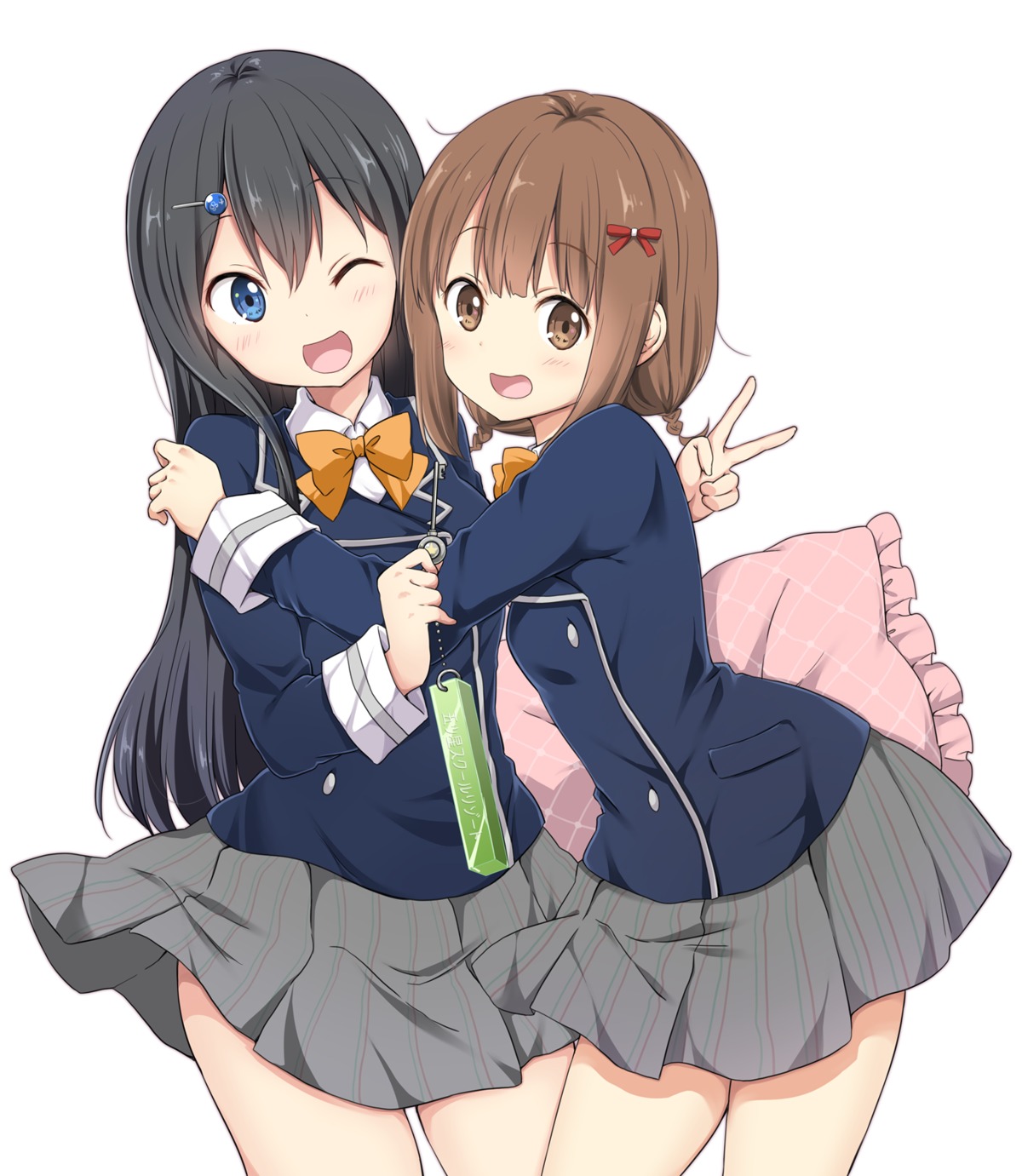 kanaya_neko, ragho_no_erika, seifuku, skirt_lift, sukurizo!, tsubakiyama_sou, yuri