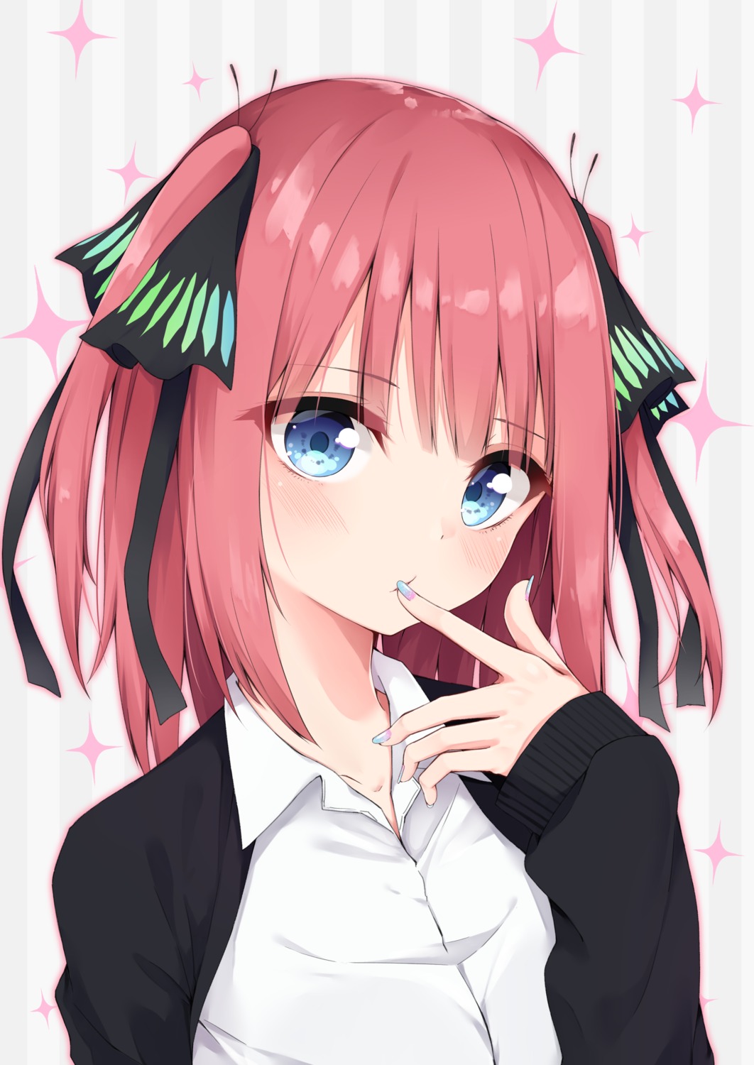 5-toubun_no_hanayome, hijouguti, nakano_nino, seifuku, sweater