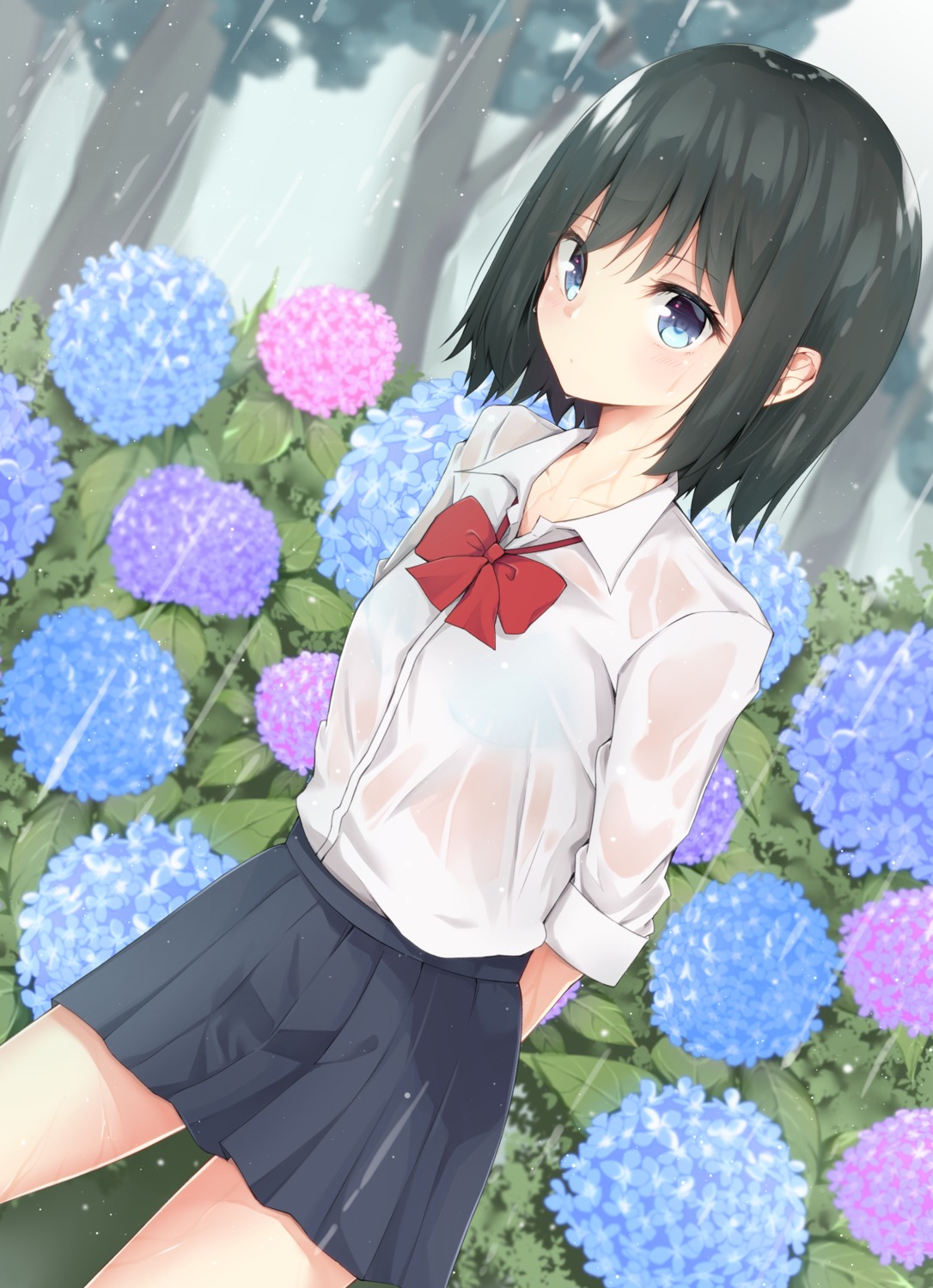 bra, hijouguti, see_through, seifuku, wet, wet_clothes