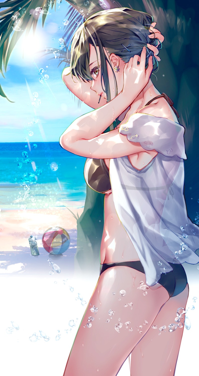 ass, bikini, endyy, open_shirt, see_through, swimsuits, wet