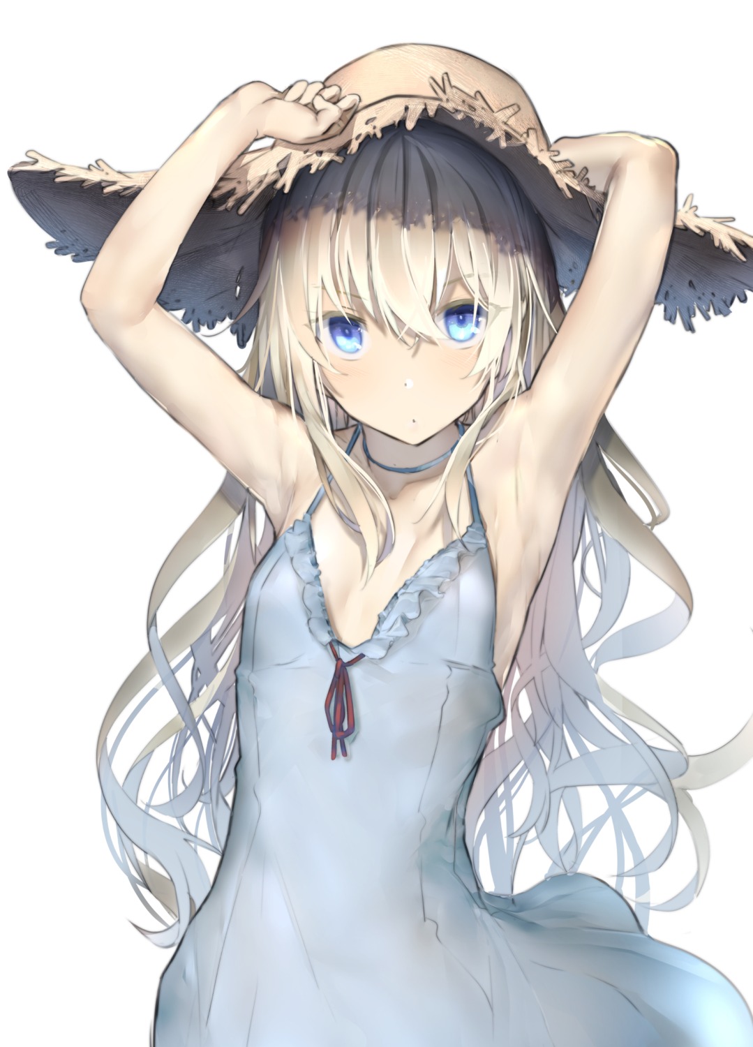 araido_kagiri, cleavage, dress, no_bra, summer_dress