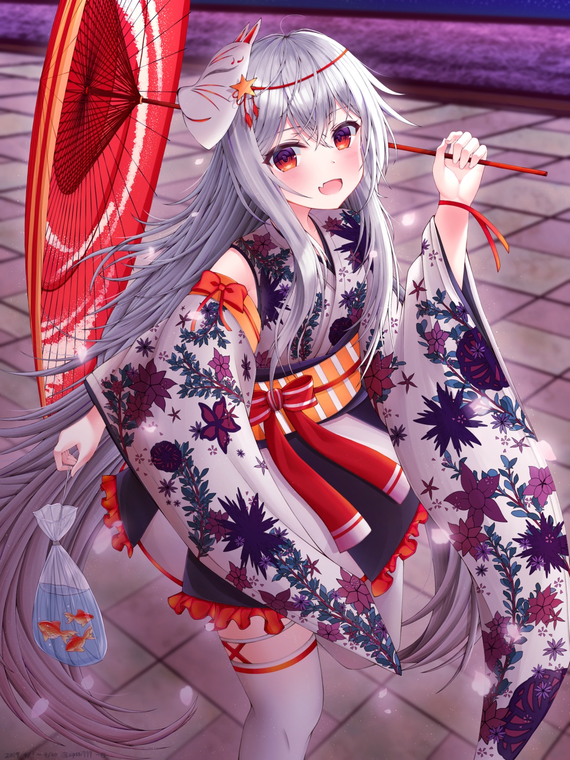 ichizon, lolita_fashion, thighhighs, umbrella, wa_lolita