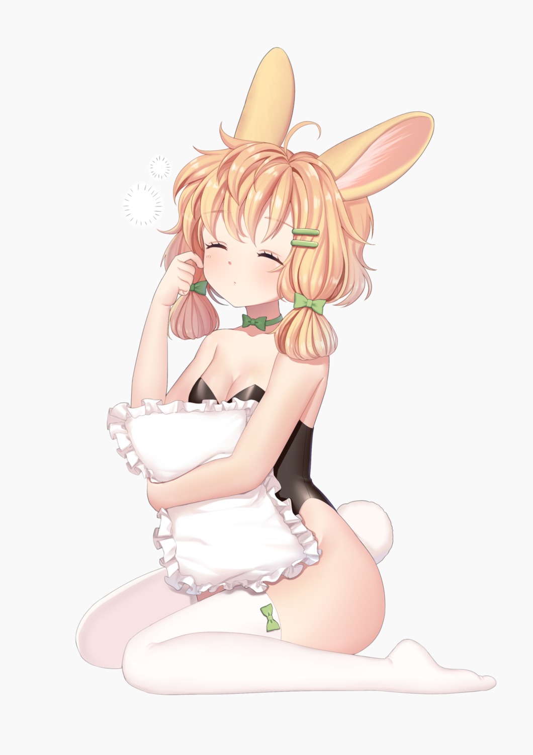 animal_ears, arknights, bunny_ears, bunny_girl, cleavage, kroos_(arknights), luobo1220, tail
