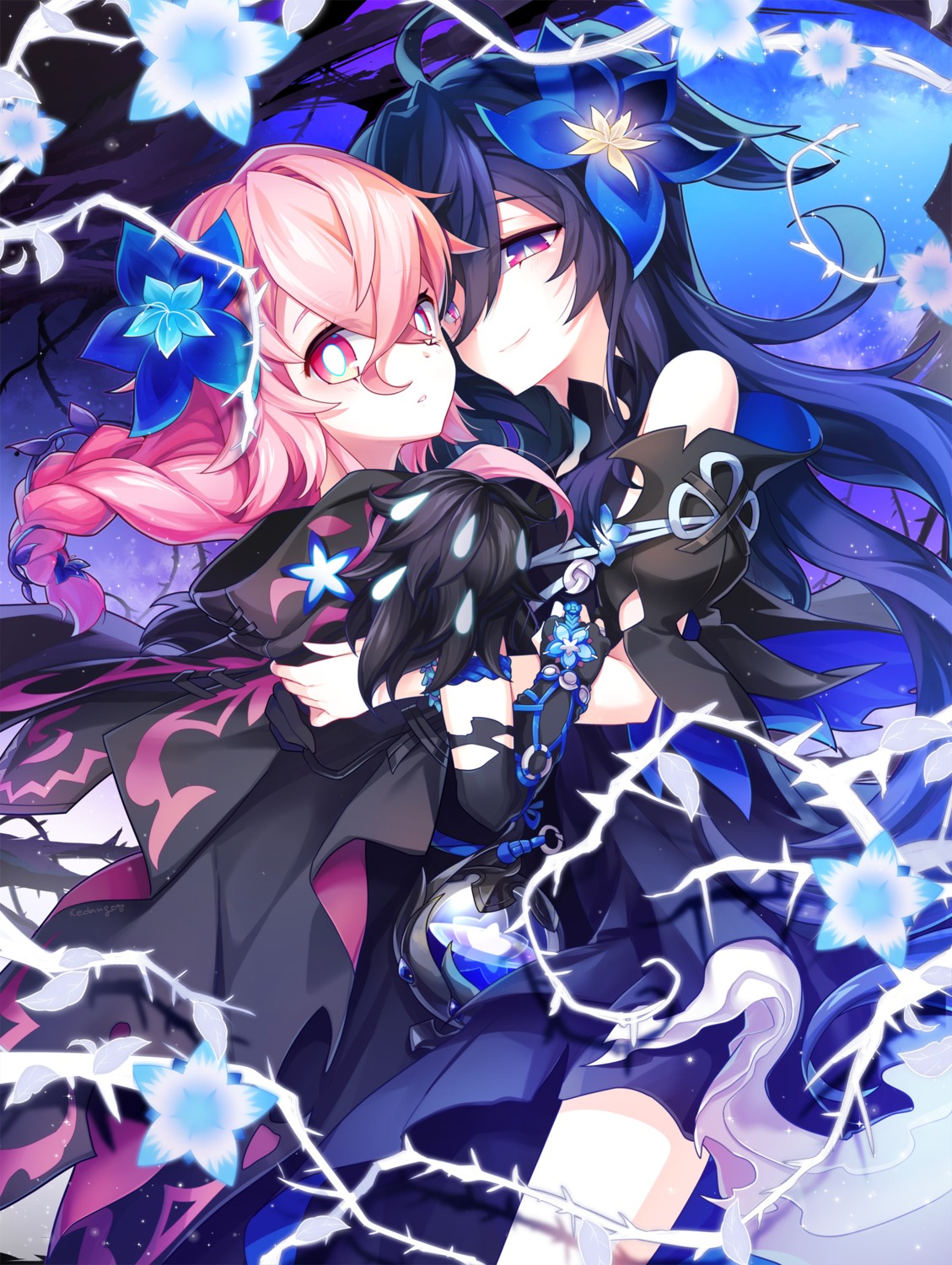 elsword, kuroshio_maki, laby_(elsword), nisha_(elsword), yuri