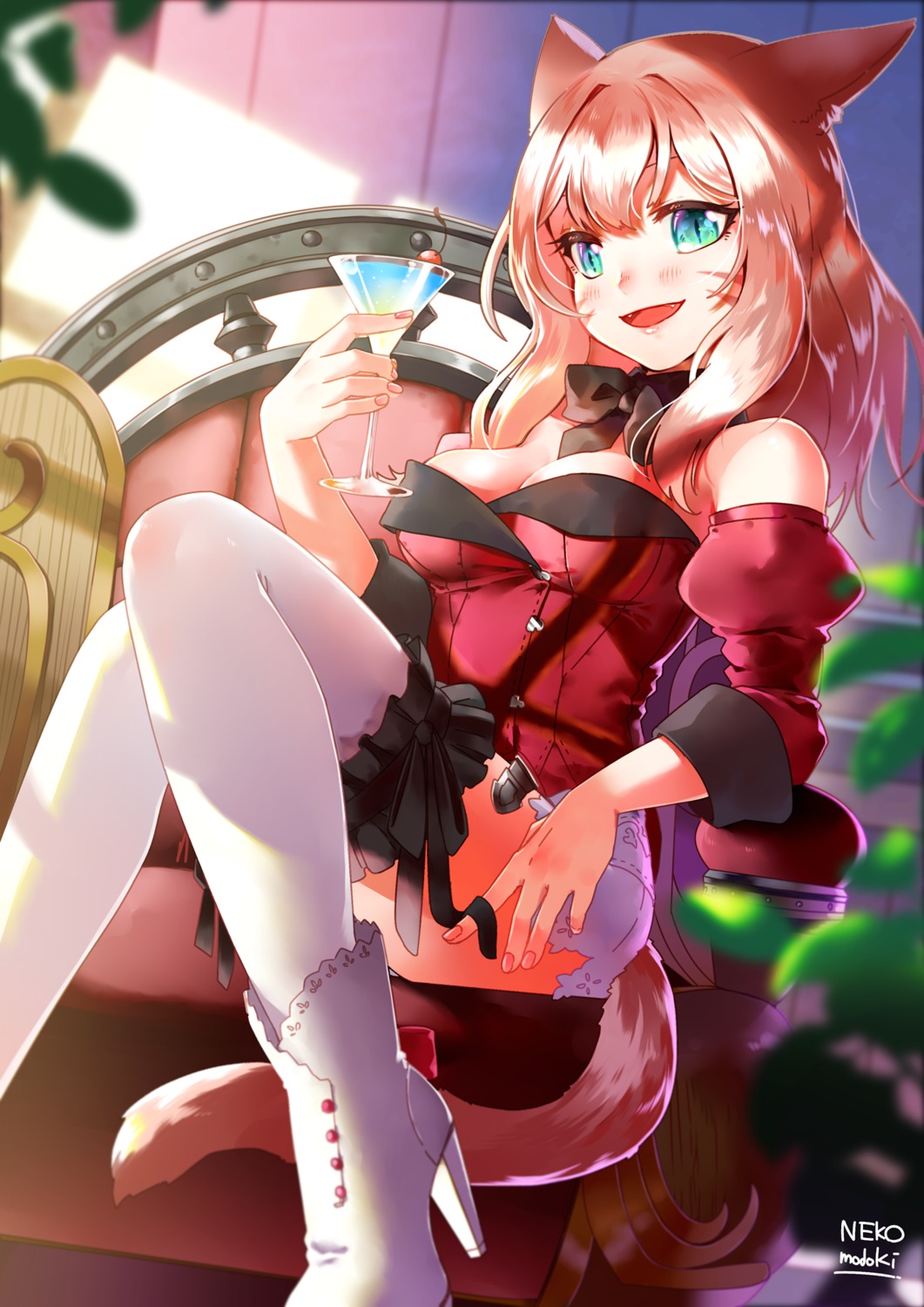 animal_ears, final_fantasy, final_fantasy_xiv, heels, lili_mdoki, miqo'te, tail, thighhighs