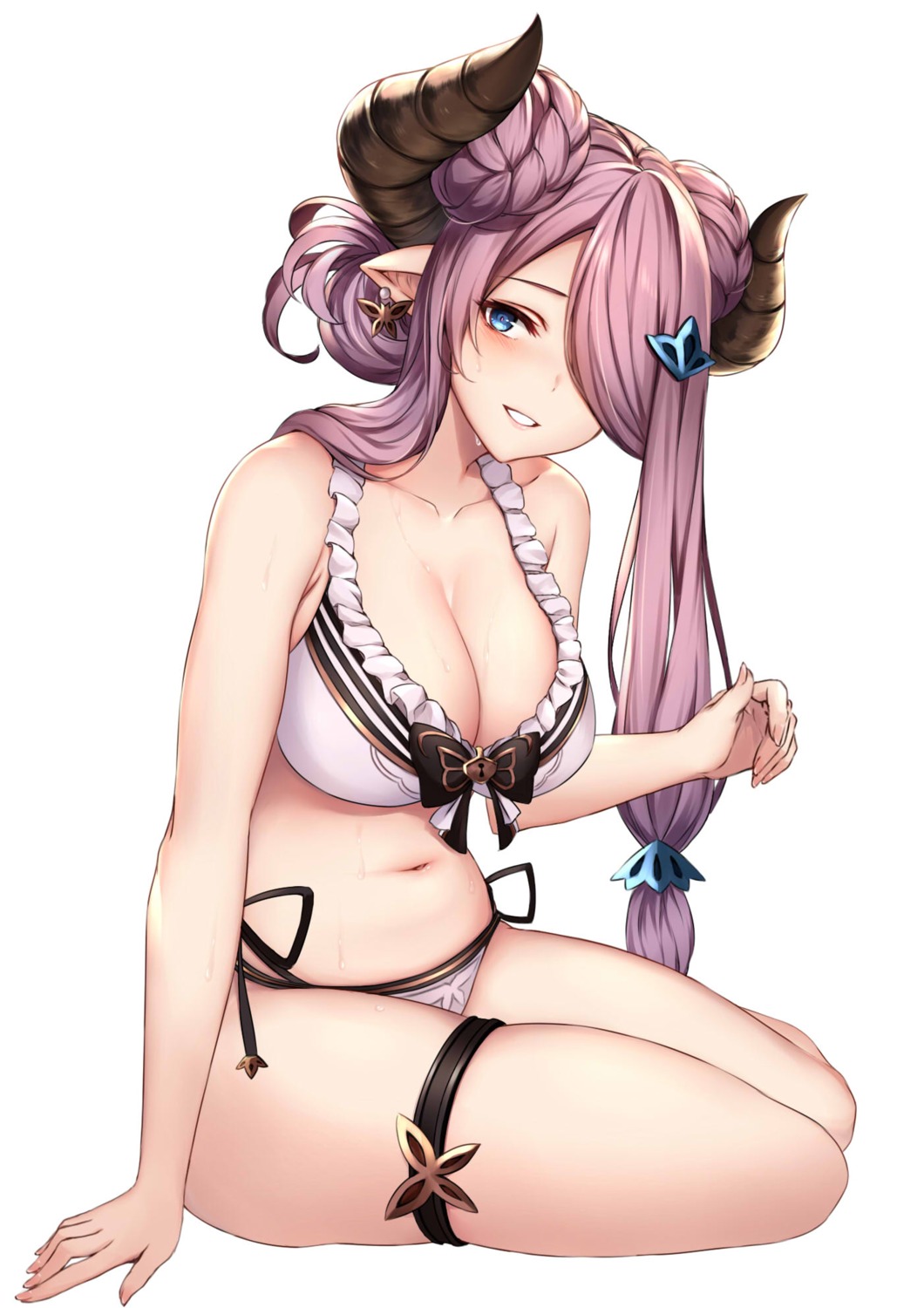 bikini, garter, granblue_fantasy, horns, narumeia_(granblue_fantasy), pointy_ears, swimsuits, ym_(distance819)