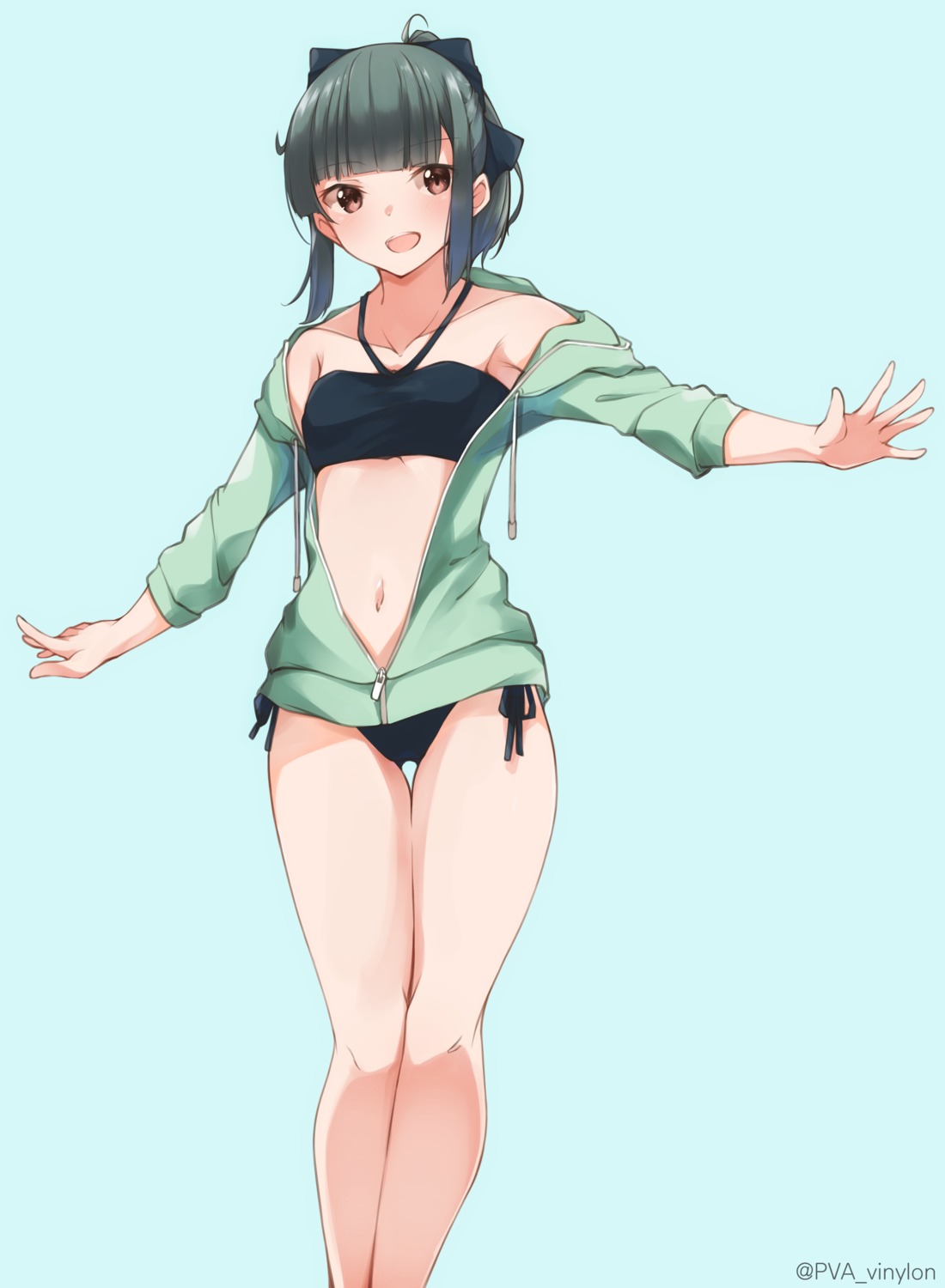 bikini, kantai_collection, open_shirt, swimsuits, uut, yuubari_(kancolle)