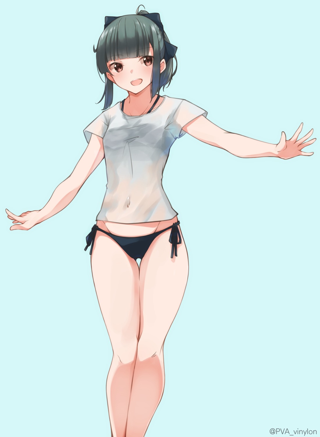bikini, kantai_collection, see_through, swimsuits, uut, yuubari_(kancolle)
