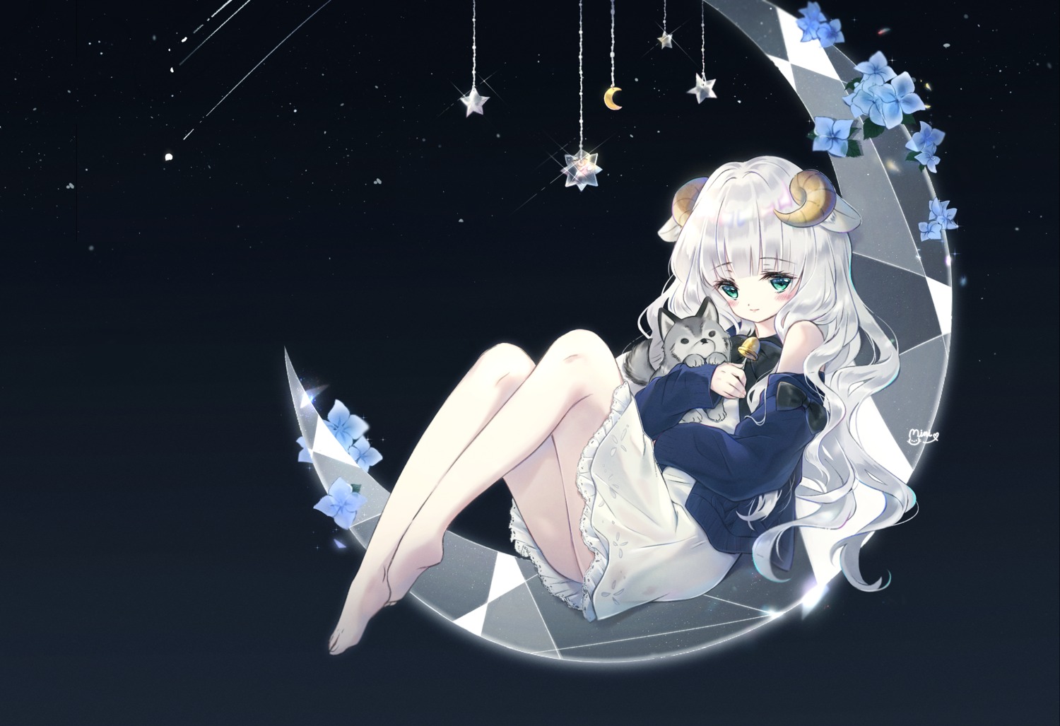 animal_ears, danby_merong, dress, horns