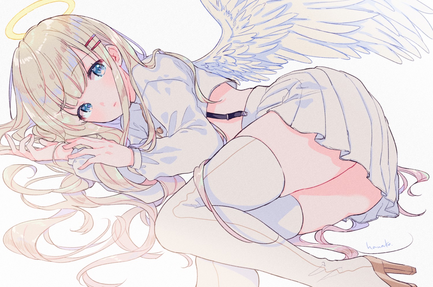 angel, hanako151, heels, thighhighs, wings