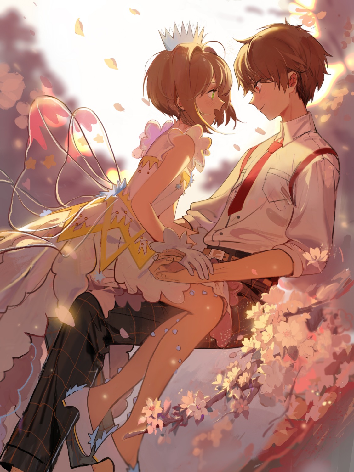 card_captor_sakura, dress, heels, kinomoto_sakura, li_syaoran, see_through, yukuso_(1065762559)