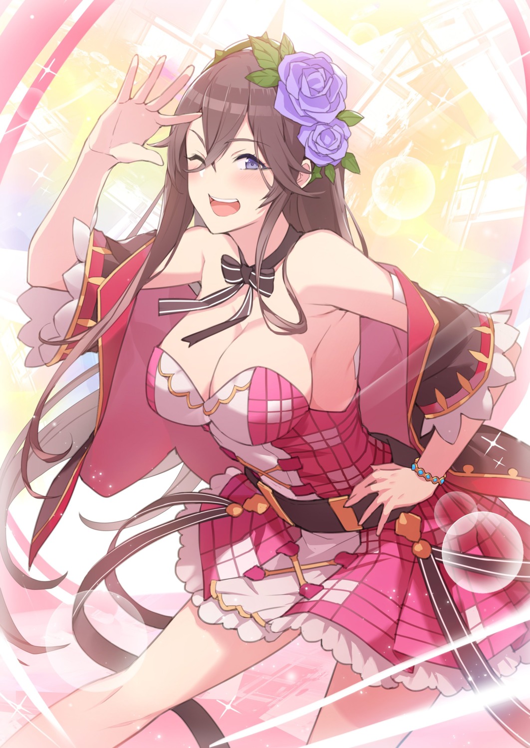 cleavage, dress, granblue_fantasy, kakage, no_bra, rosetta_(granblue_fantasy)