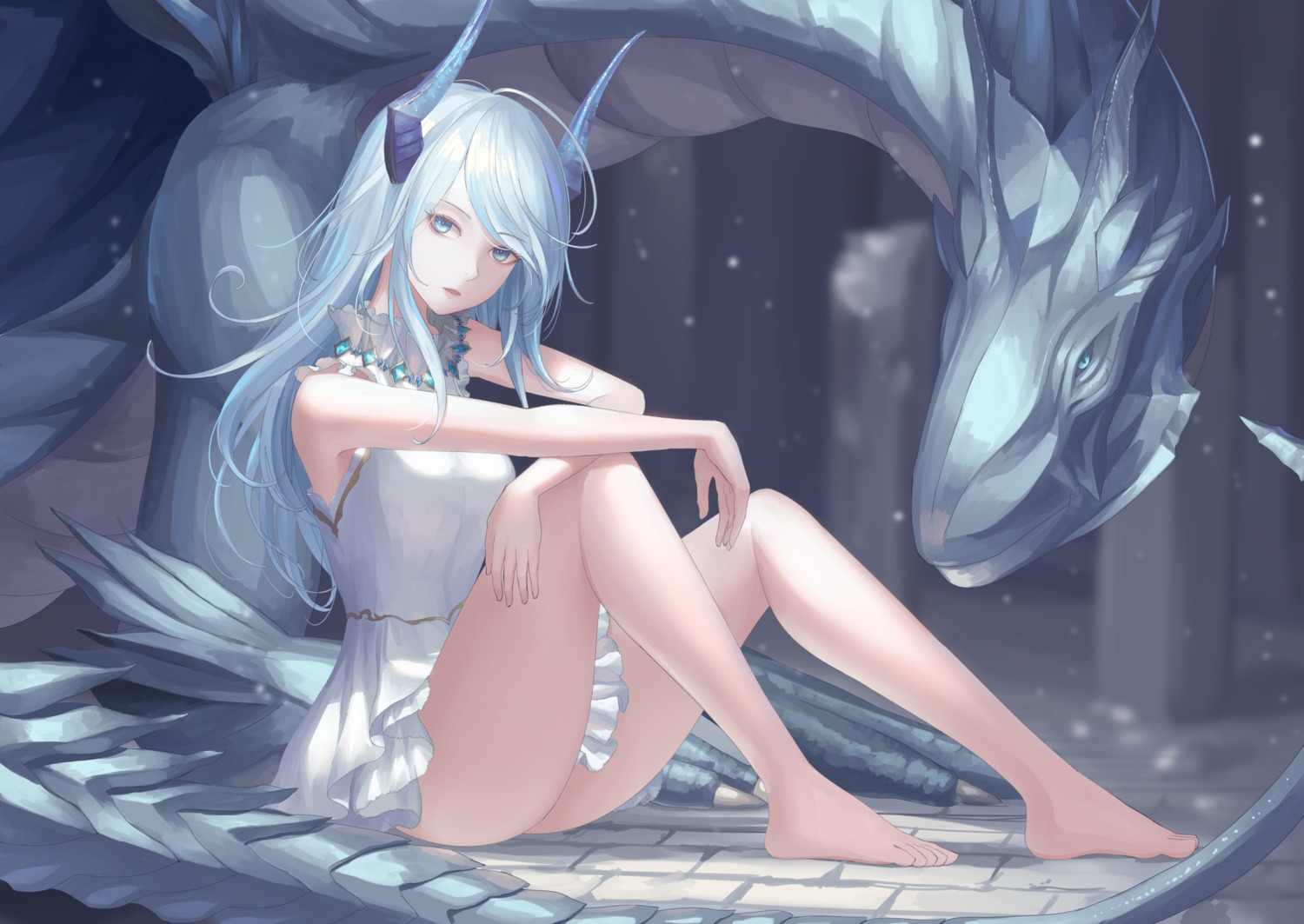 dress, horns, monster, rinmmo