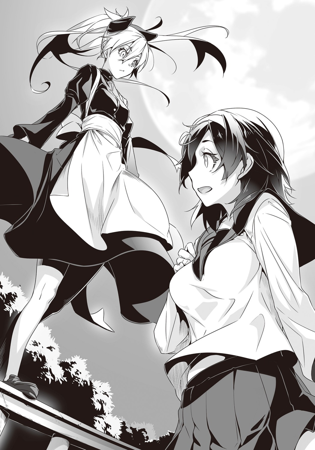 maid, menou_(shokei_shoujo), monochrome, nilitsu, seifuku, shokei_shoujo_no_virgin_road, tokitou_akari