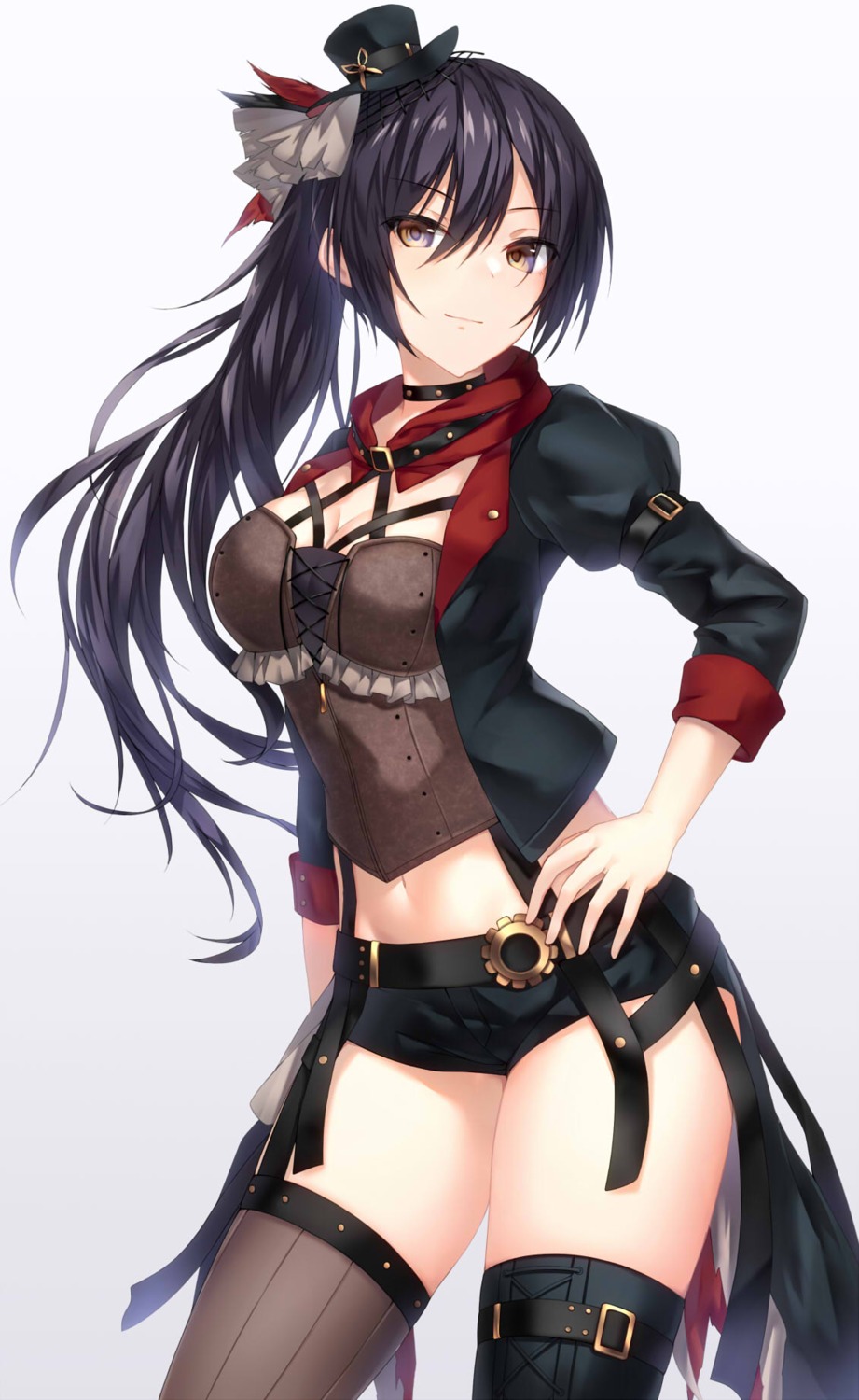 cleavage, garter, shindou_tsurami, shirase_sakuya, stockings, the_idolm@ster, the_idolm@ster_shiny_colors, thighhighs