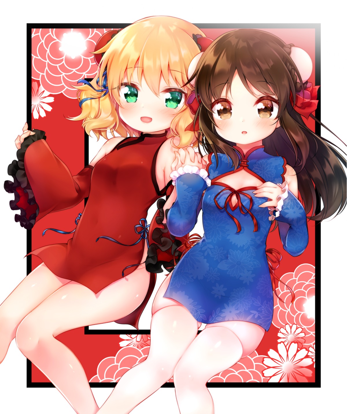 chinadress, cleavage, kofa_(ikyurima), sakurai_momoka_(idolm@ster), tachibana_arisu, the_idolm@ster, the_idolm@ster_cinderella_girls, the_idolm@ster_cinderella_girls_u149, thighhighs