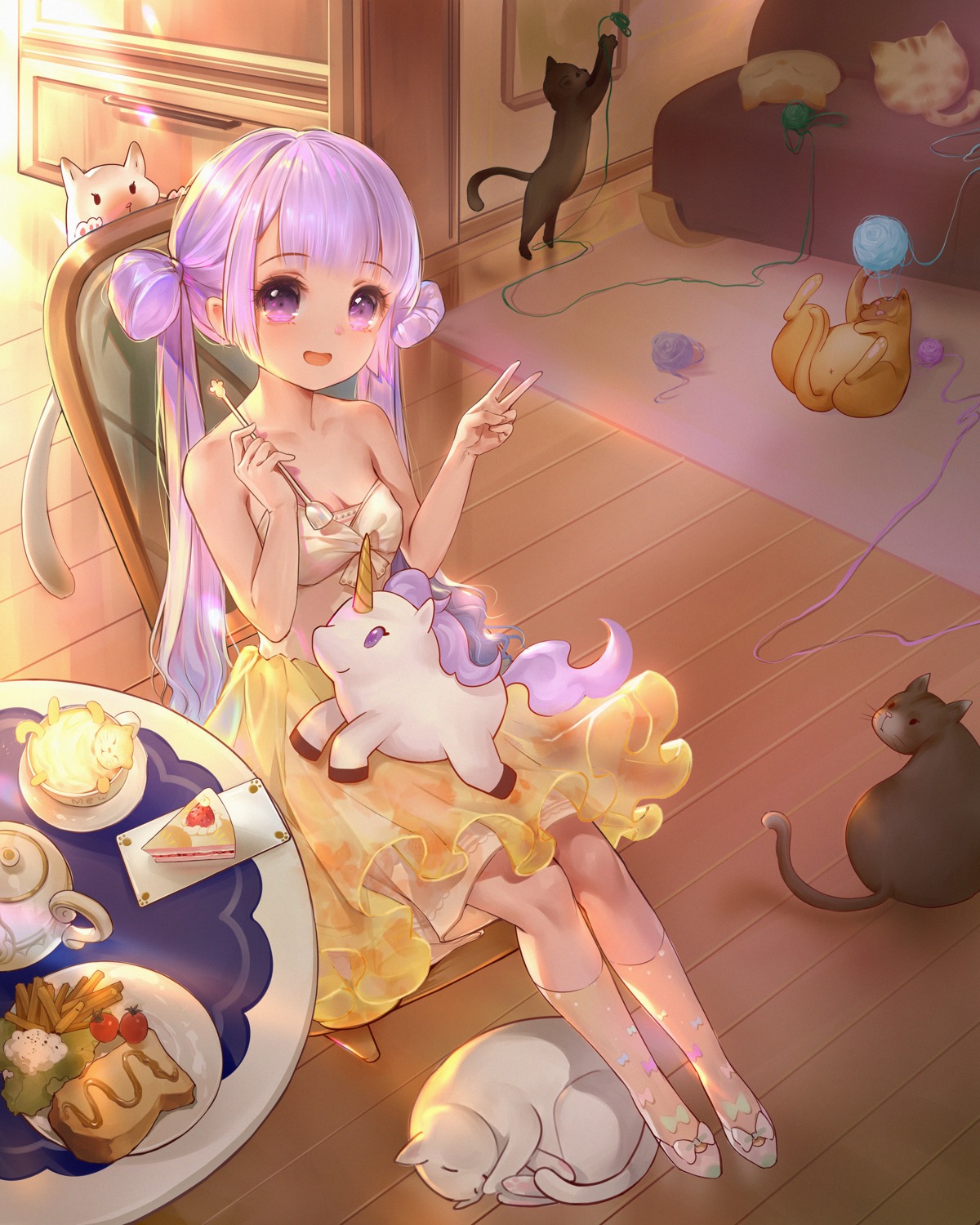 azur_lane, cleavage, dress, neko, orry, unicorn_(azur_lane)
