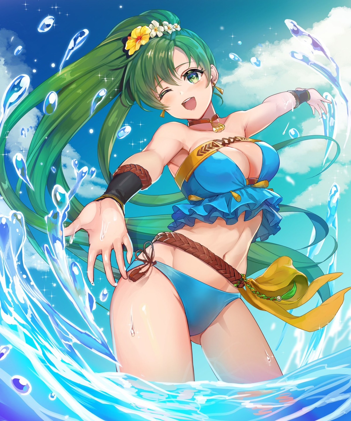 bikini, fire_emblem, fire_emblem:_rekka_no_ken, kokouno_oyazi, lyndis_(fire_emblem), swimsuits, wet